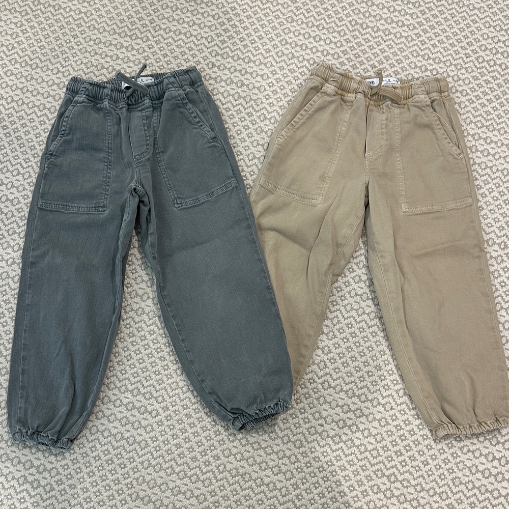 Zara Kids Joggers - Gray and Tan